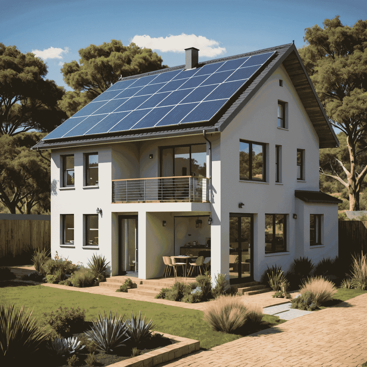 South African home with solar panels and energy-efficient appliances